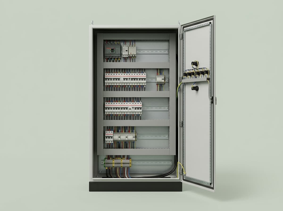 Electrical control panel with power distribution switchgear